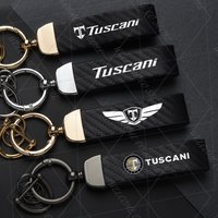 2025 For Tuscani LOGO Rohens Coupe N Line Tiburon Woman Men Carbon Leather Keyring Car Keychain Key Chain Accessories