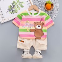 0–4 Jahre alte Jungen und Mädchen, süßes Sommerkleidungsset aus Baumwolle, kurzärmeliges Kinder-T-Shirt, gutaussehend
