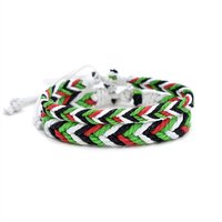 Meetvii Middle Eastern Arab Style Cotton Rope Woven Bracelets for Women Men Simple Watermelon Color National Flag Bracelets