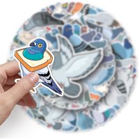 50 Pigeon Animal Creative Stickers, Scooter Luggage Stickers, Laptop, Car, Motorcycle Decoration