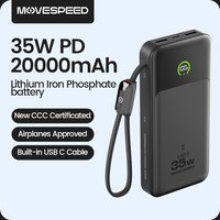 【CCC】MOVESPEED P20 Power Bank 20000mAh 35W PD Fast Charging Powerbank LFP Battery External Charger for iPhone Xiaomi Samsung