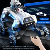 8WD Smart Robot Dog, Voice Control & Touch Interaction, Programmable Actions, Water Bead Turret, Music & Mist Spray, for Kids
