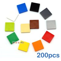 200pcs DIY Building Blocks Figure Bricks Ceramic Tile 2x2 Educational Creative Size Compatible With 3068 Toys for Children