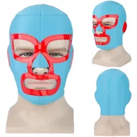 1pcs Wrestler Headgear Libre Mask Blue Red Color Unisex Head Covering kids Halloween Fancy Theme Party Ball Cosplay Prop