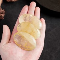 1PC Natural Citrine Plam Crystal Reiki Polished Palm Pocket Energy Quartz Home Gemstone Ornaments