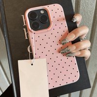 INS Polka Dot Phone Case For iPhone 13 Case iPhone 15 17 14 11 12 16 Pro Max 17 Air Candy Color Lichee Pattern Silicone Cover