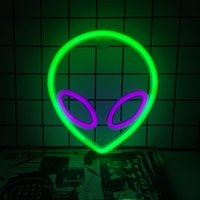 Cool alien LED neon lights, USB/battery powered, bedroom, birthday gift, holiday party game room, decorative wall hanging