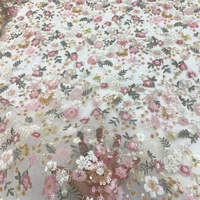 Colorful Sequins Embroidered Mesh Fabric Heavy Embroidery Lace Fabric for Dress Shirt Evening Gown Cheongsam DIY Sewing