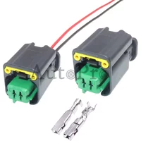 1 Set 2 Hole 1801176-5 AC Assembly Car Wiring Terminal Socket for BMW Peugeot Citroen Engine Fan Water Temperature Sensor