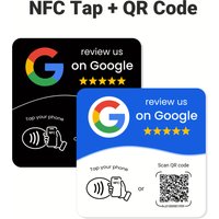 NFC 215-vierkant programmeerbaar voor Google Review Card NFC-stationtabel 13,56 MHz QR-code bewerkbare staande kaart
