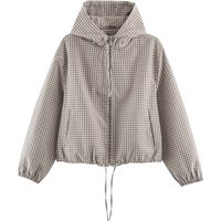 Veste pour femme Guobioziy, nouvelle collection automne 2026, veste à carreaux à manches longues, à capuche, coupe ample, parka décontractée, mode européenne et américaine