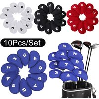 10Pcs Golf Club Head Covers Iron Golf Putter Protective Head Cover Golf Putter Headcover Set Outdoor Sports Golf Accessories