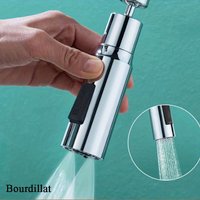 Bourdillat Kitchen Faucet Aerator 3 Modes Anti-splash Tap Extender Adapter Washbasin Sprayer Saving Water Tap Filter Nozzle