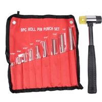 9pcs Roll Pin Punch Set Tools Kit Tool Chisel for Grip Gunsmith Jewelry and Watch Gun Repair Handyman Handwear Remover Tools