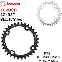 AliExpress KEOS 104BCD 1x round chainring 32T/34T/36T/38T narrow-wide lightweight chainwheel(silver/black) for M370/IXF MTB/ROAD cranksets