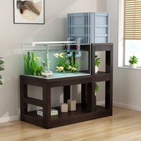 New Chinese fish tank shelf base solid wood rack high and low floor flower stand combination rack living room fish tank placemen