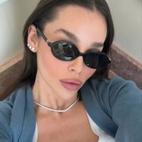 Hiking 2pcs Trendy Simple Style Oval Women Anti Light Glasses Colorful Frame Punk Style Eyewear Ladies Outdoor Shades UV400