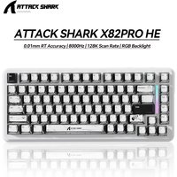 ATTACK SHARK X82PRO HE 8K RGB Magnetic Switch Keyboard 75% Hot Swappable PBT Triple Mode For Gamers
