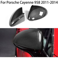 For Porsche Cayenne 958 2011 2012 2013 2014 Real Dry Carbon Fiber Car Side Exterior RearView Mirror Cover Trim Caps Auto parts