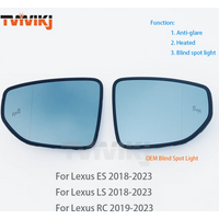 outer Side Rearview bule Mirror with BSA light For Lexus ES 2018-2023 LS 2017-2021 RC 2019-2021 anti glare ES250 ES350