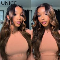 UNice 7x5 Bye Bye Slip™ Balayage Highlight Body Wave Human Hair Wig With Invisi Drawstring Wear Go Glueless Wig