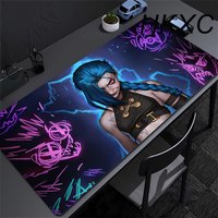 XXL Mouse Pad Laptop Colorful Graffiti Keyboard Pad Computer League of Legends Arcane Deskmat Anime Girl Mousepad Jinx Table Mat