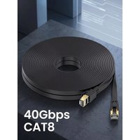 CAT8 Ethernet Cable 40Gbps 2000MHz Shielded Flat RJ45 Patch Cord for PC Laptop PS5 Router Modem Internet Network 0.5M~30M