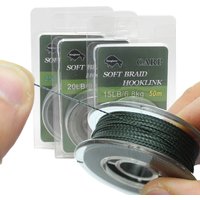 50m Carp Fishing Line 6 Strand Tightly Soft Hooklink 15lb/20lb/25lb Camo Green Braid Soft For Carp Fishing Tackle Equipment