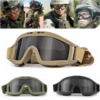 Tactical Goggles Mountaineering Shooting Sunglasses Windproof Sand Control Motocross CS Glasses 3 Lenses Replaceable Motorcycle