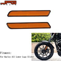 Motorcycle 2 PCS Front Fork Side Reflector Reflective Stripe Tape For Harley lower leg sliders Dyna Super Glide FXD StreetBike