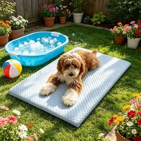 Pet Dog Bed Pad Summer Ice Silk Cooling Pet Mat Thick Breathable Non-Slip Washable Pet Cooling Sheet for Medium Large Dogs Cats