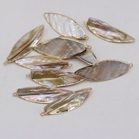 4pieces/lot Natural Shell Pendant Leaf Shaped Charms for DIY Women Men Necklace Earrings Jewelry Making Accessories 15x50mm