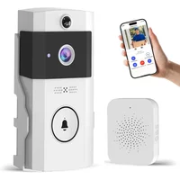 HD Smart Video Doorbell Solar Powered Voice Changer Privacy Protection Weatherproof Rain Cover Home Security Camera