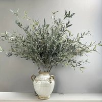 Künstlicher Olivenzweig mit realistischen Kunstblättern, künstliche Pflanzen für Zimmer, Hochzeitsdekoration, gewölbter Blumenkranz, Weihnachten im Freien