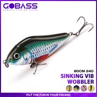 GOBASS Slow Sinking Jerkbait Pencil Fishing Lures Wobbler 8cm 24g Plastic VIB Hard Artificial Bait Trolling Pesca Fishing Tackle