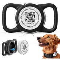 2pack QR Code Airtag Dog Collar Holder Waterproof Silicone for Apple AirTags Case Durable & Lightweight for Pet Cat Collar
