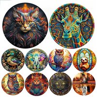 Round Metal Aluminum Sign Art Painting Wreath Decorative Plates Entrance Decor Gift Mask Theme For Bar Club Home Room Wall Decor