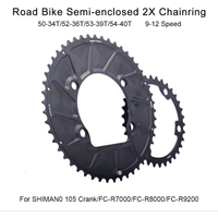 Road Bike Double Chainring 4-Arm 110 BCD 7075 Aluminum Alloy 4 Bolts Bicycle Chainwheel Compatible with SHIMANO 105 R7000 R8000