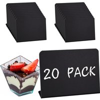 20Pcs Mini Chalkboard Signs Set Small Food Labels for Buffet Price Tags for Display Food Pricetags Message Board(10 X 7.5CM)
