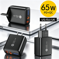 65W USB Charger PD Fast Charging Mobile Phone Wall Charger Quick Charge3.0 Power Adapter EU/US/UK Plug For iPhone Samsung Xiaomi