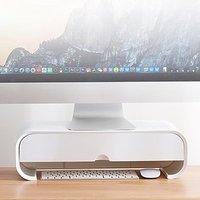 ABS Computer Monitor Holder Laptop Stand Desk Organizer Drawer Monitor Bracket Letter File Holder Home Office Table Storage Box
