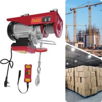 Electric Hoist with Wireless Control 400kg Crane Lift Hoist with Two Slings 850W Aluminum Wire Motor for Lifting Regular or Irregularly Shaped Objects