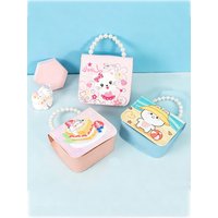 Kids Mini Cartoon Crossbody Bag with Pearl Handle, Cute Princess Handbag for Girls