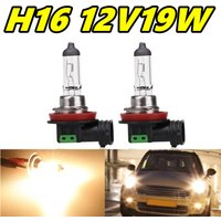 KULUZE 2PCS H16 19W Halogen Bulb 12V 19W PGJ19-3 3200K Car Fog Lights Clear Quartz Glass Auto HeadLight Lamp