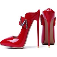 New Luxury Naked Pumps Women High Heels12cm Thin Heels Pointed Toe Patent Leather Woman Shoes Professional Shoes Size 47