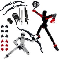 1/2Packs 13 Robot Action Figure with Sports Accessories Set Multi-Jointed Action Figures Action Figure Dummy Desktop Decorations