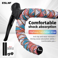 ESLNF High Elasticity Cotton Bike Handlebar Tape Anti-Slip Shock Absorber Bicycle Cycling Bar Wrap in Multiple Colors