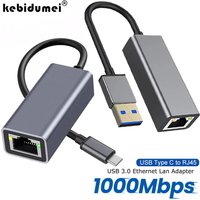 USB Type C Ethernet Adapter Network Card USB Type-C To RJ45 100/1000Mbps USB3.0 Lan Internet Cable For MacBook PC Window Android