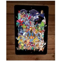 Retro 80s Saturday Morning Classic Cartoons Mashup Collage 8x12 Metal Wall Sign sign