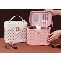 New retro oversized makeup bag Multi-functional makeup storage box Portable waterproof silk scarf suitcase box